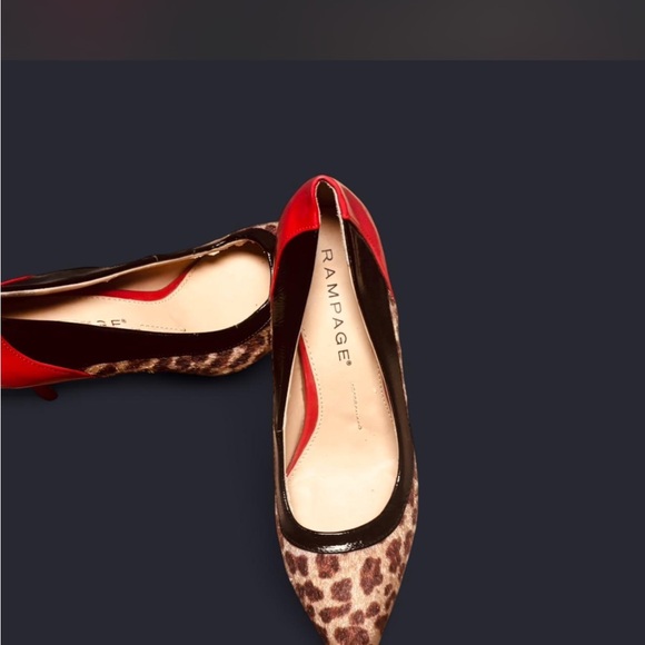 Rampage Red and Leopard Print Heels - Picture 5 of 8